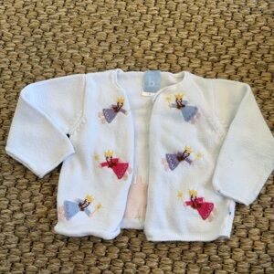 White Cardigan with Angel Embroidery by Bella Bliss